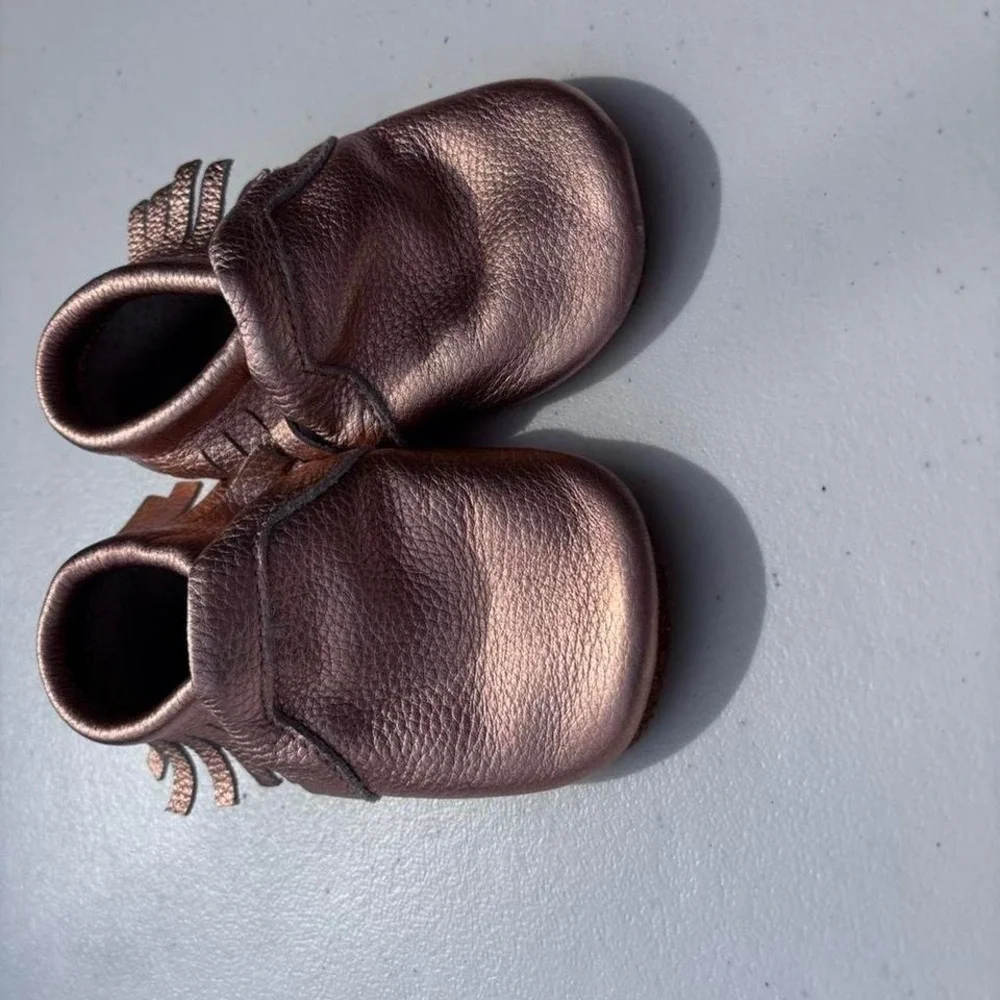 Moccasins toddler size 6 slip on‎ shoes fringe and glitter